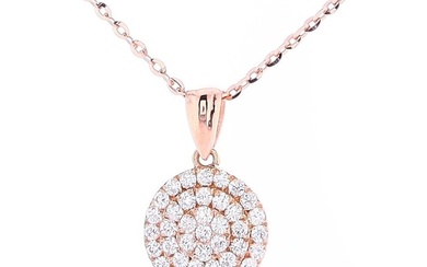 No Reserve Price - 0.30 Tcw Diamonds pendant necklace - Necklace with pendant Rose gold Diamond (Natural)