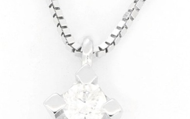 No Reserve Price - 18 kt. White gold - Necklace with pendant - 0.08 ct Diamond