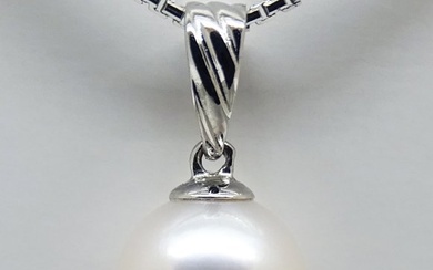 No Reserve Price - Akoya Pearl, Round, 8.58 mm - 18 kt. White gold - Pendant