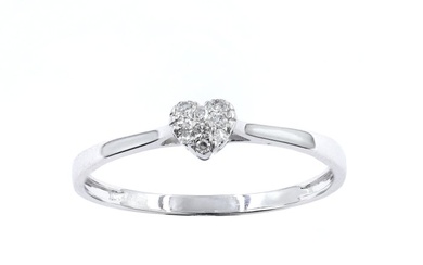 No Reserve Price - Ring - 18 kt. White gold - 0.06 tw. Diamond (Natural)