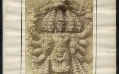 Novara Expedition of the Austro-Hungarian Imperial Navy 1857-59 - 1868 - Vishnu Idol from Mamallapuram, India- Early Vintage Photograph