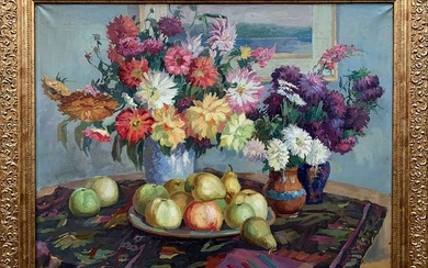 Oil painting Flowers and fruits Lyubavin Yury Mikhailovich