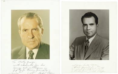 Old and Young Nixon photos both signed