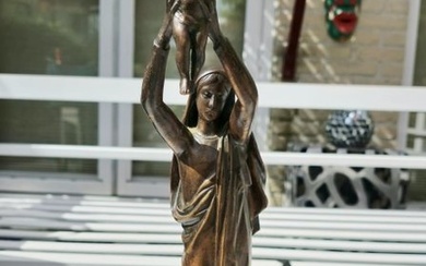 Albert Roze (1861-1952) - Figure - Vierge d'Albert - 39 cm - Bronze (patinated)