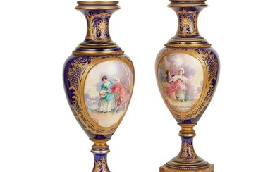 PAIR OF FRENCH SÃˆVRES STYLE PORCELAIN VASES LATE 19TH