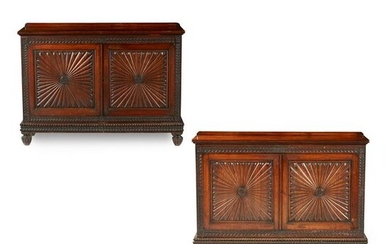 PAIR OF PORTUGUESE-COLONIAL HARDWOOD SIDE CABINETS