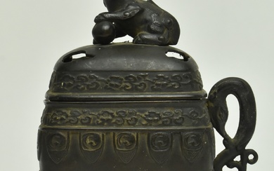 POSSIBLY MING OR LATER BRONZE CENSER COVER 铜香炉