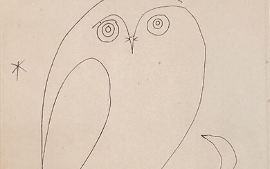 Pablo PICASSO (d'après) Chouette sous les étoiles, Vallauris, 1951 Gravure d'après un dessin de Picasso...