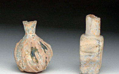 Pair of Ancient Islamic Glass Vessels