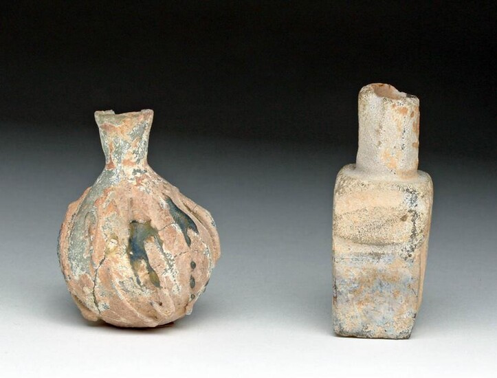 Pair of Ancient Islamic Glass Vessels