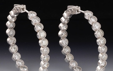 Pair of Diamond Inside and Out Earrings