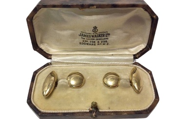 Pair of Edwardian 18ct gold cufflinks