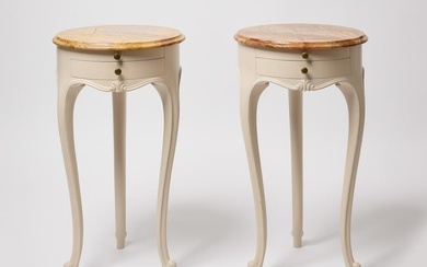 Pair of French Tables with Marble Tops
