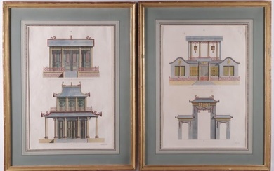 Pair of Paul Fourdrinier Architectural Engravings, 18th Century