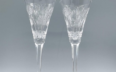 Pair of Waterford Crystal Champagne Glasses, Prosperity