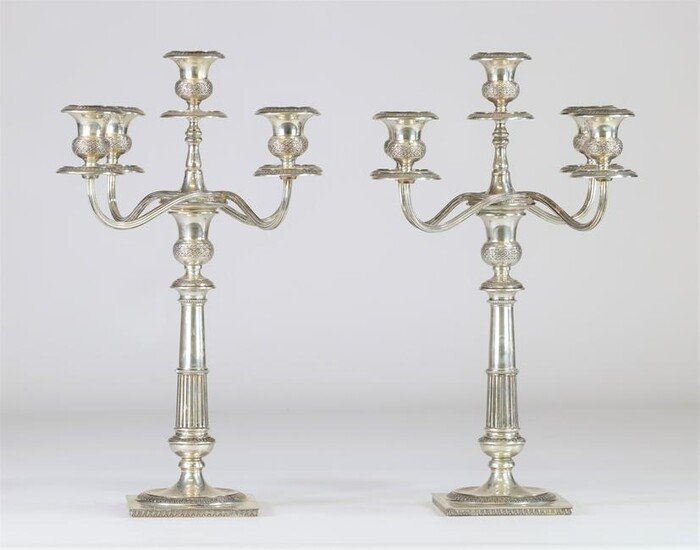 Pair of empire style candlesticks with 5 branches in