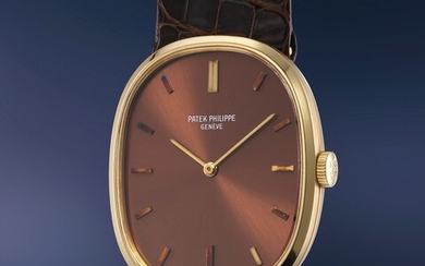 Patek Philippe, Ref. 3748 An exquisite and eclectic yellow gold wristwatch with sunburst bronze dial and matching cufflinks