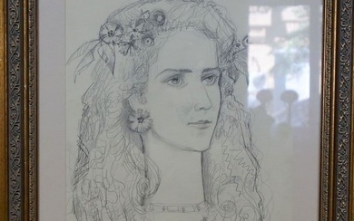 Pencil painting Portrait of a girl Zaretsky Victor Ivanovich