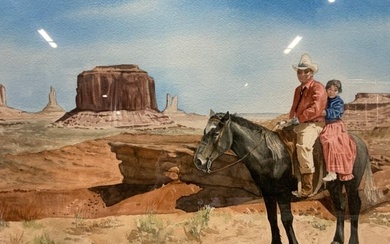 Phil Kass Sgd Monument Valley Watercolor 1989