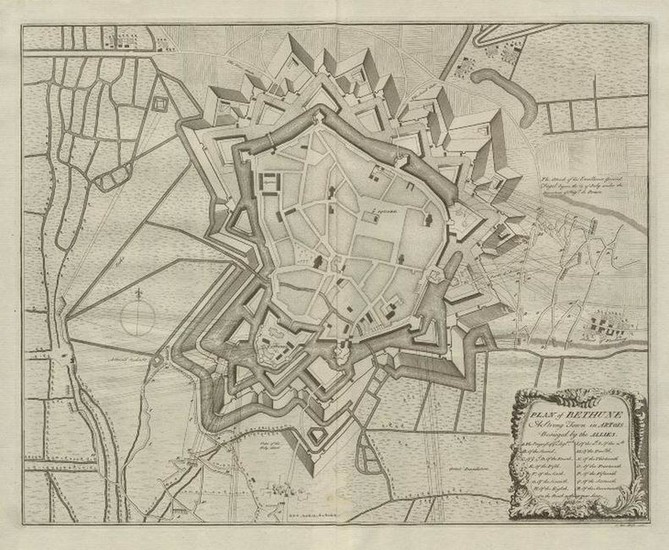 Plan of Bethune, a strong town in Artois by Claude DU