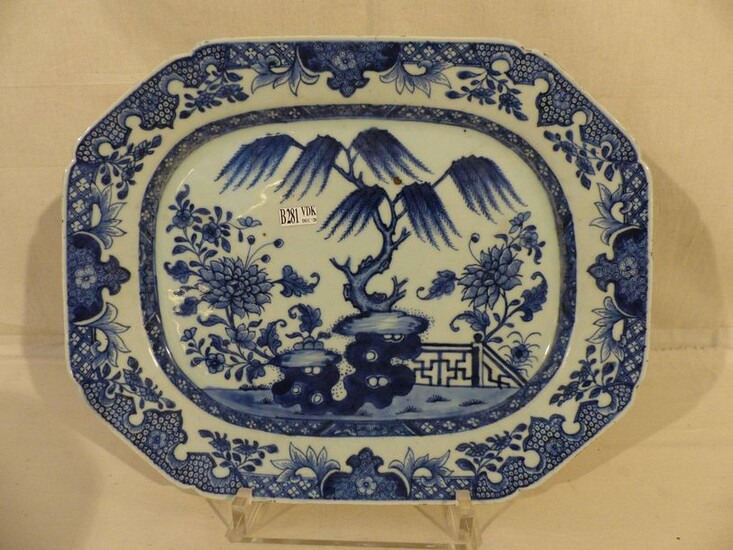 Blue and white porcelain dish from China. Period: 18th century....