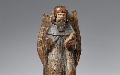 Probably West Germany 2nd half 15th century - A carved wooden figure of Saint Anthony, probably West German, second half 15th century