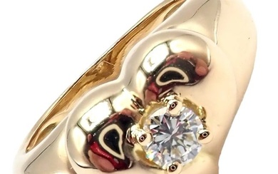 Rare! Authentic Van Cleef & Arpels 18k Yellow Gold Diamond Heart Ring