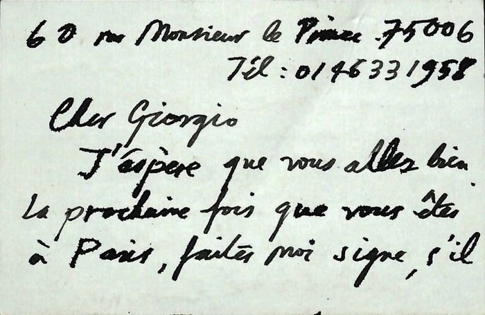 Raymond Mason Sculptor - Autograph; Letter on an Interesting Exhibition at the Maillol Museum in Paris - 1995/2005