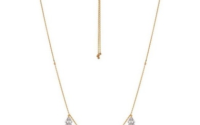 Real 1.25 TCW SI/HI Baguette Diamond Necklace 18kt gold