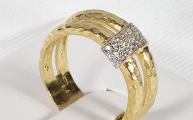 Ring - 14 kt. White gold, Yellow gold - 0.12 tw. Diamond (Natural)