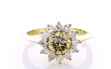 Ring - 14 kt. Yellow gold - 0.94 tw. Diamond (Natural) - Diamond