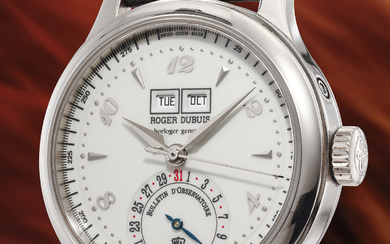 Roger Dubuis, A rare and attractive white gold triple calendar limited edition wristwatch number 22 of a limited edition of 28 pieces