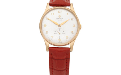 Rolex. A 9K gold manual wind wristwatch Precision, Ref 12868, Circa 1958