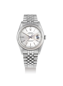 Rolex. A Stainless Steel centre seconds bracelet watch with date