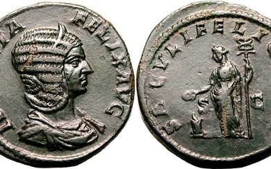 Roman Empire Julia Domna (mother of Caracalla) AD 211-217 Æ Sestertius Good Extremely Fine; a fine specimen
