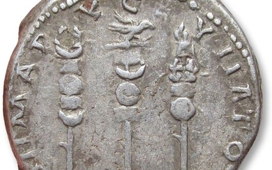 Roman Empire (Provincial). Trajan (AD 98-117). Silver 23 mm Tridrachm,CAPPADOCIA, Caesaraea-Eusebia 112-117 A.D. - military standards