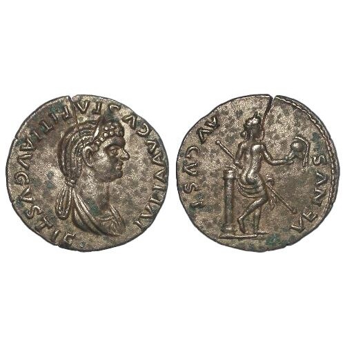 Roman Imperial, Julia Titi debased silver denarius, Rome 79-...