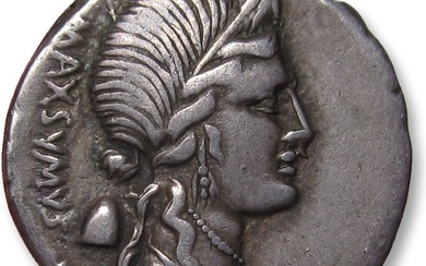 Roman Republic. C. Egnatius Cn F Cn N Maxsumus, 75 BC. Denarius Rome mint - beautifully toned