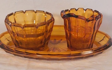 Royal Leerdam - Sugar and cream set (3) - Alexander - Pressed glass