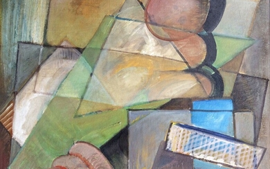 SCHMITT Gilberte (1907-2011) "Composition cubiste" Huile sur toile, signée en bas à droite 54 x...
