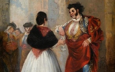 SPANISH SCHOOL (19th century) "Maja and bullfighter"