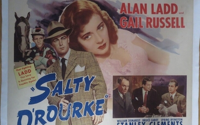 Salty O'Rourke (His Last Race) (1945) By Raoul Walsh with Alan Ladd, Gail Russell, Bruce Cabot Original canvas poster USA Paramount pictures