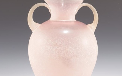 Seguso Murano Glass Vase, Scavo Finish