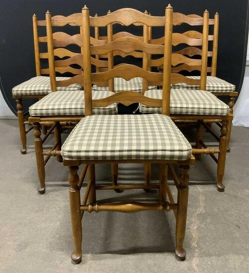 Set 6 Vintage Carved Wooden Dining Chairs