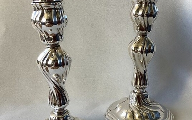 Set of 1st grade silver candlesticks (2) - .925 silver - Otto Wolter - Germany - First half 20th century