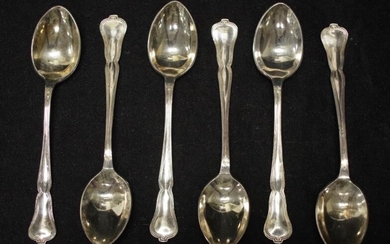 Set of six sterling silver teaspoons all marked sterling...