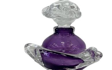 Signed Art Glass Perfume Bottle Attributed Leon Applebaum