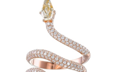 Statement ring - 18 kt. Rose gold - 1.37 tw. Diamond (Natural) - Diamond