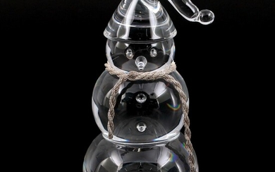 Steuben Glass Snowman With Sterling Silver Scarf