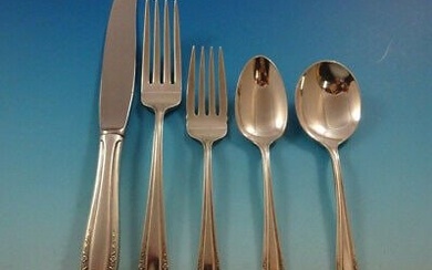 Stradivari by Wallace Sterling Silver Flatware Set For 8 Service 50 Pcs Dinner